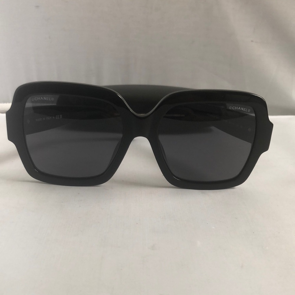 CHANEL Black Classic Sunglasses with Glossy Finish